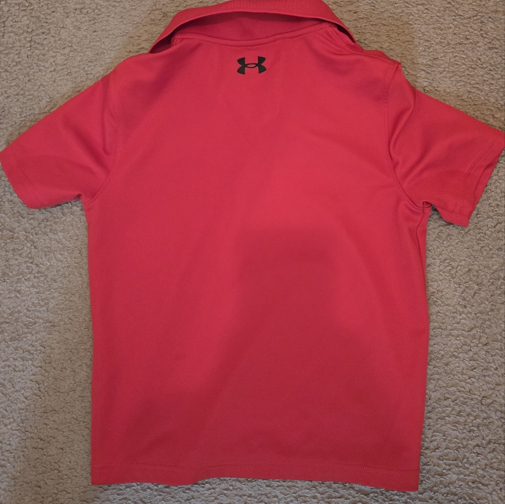 Under Armour Kids Red And Grey  Polo Shirt Size 7 And Xs - Picture 5 of 8